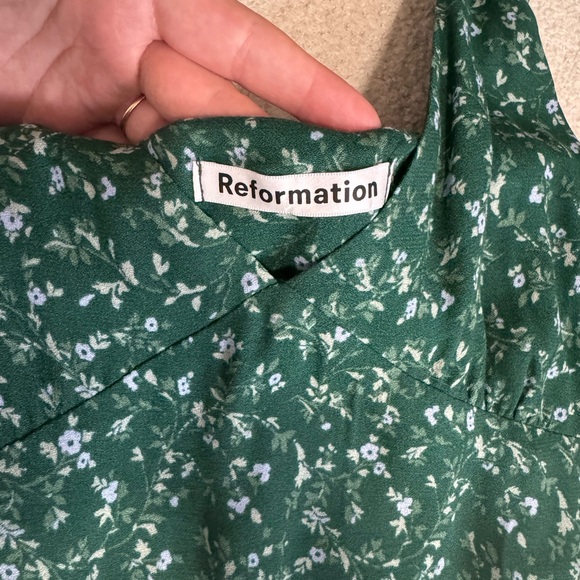 Reformation Green Floral Midi Dress - Picture 5 of 6